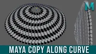 How to copy along curve/path in Maya