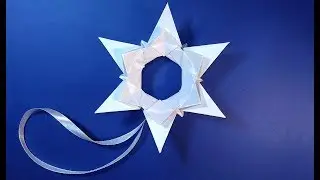 Easy Origami star. DIY Christmas ornaments. Paper star for Christmas tree