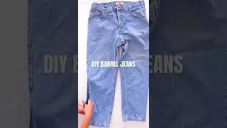 DIY Free People Barrel Jeans! | upcycle thrift clothes #asmr
