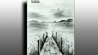 How to draw a beautiful scenery easy step by step | Pencil Shading Drawing