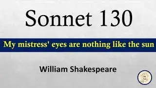 Sonnet 130 | William Shakespeare | My Mistress' Eyes are Nothing like the Sun | in Tamil