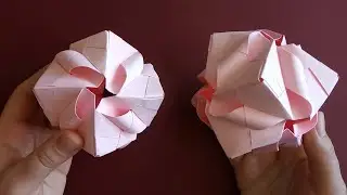 Простая оригами кусудама: Всего 12 модулей! Кусудама из бумаги без клея • Origami Omelette Kusudama