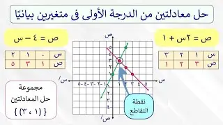 كـيـفـيـة إيـجـاد مـجـمـوعـة حـل مـعـادلـتـيـن مـن الـدرجـة الأولـى فـى مـتـغـيـريـن بـيـانـيًا