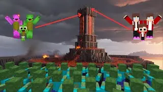Zombies attacked Mikey and JJ Castle!