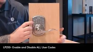 How to enable and Disable all User Codes with Delaney LP250 Digital Lever Lock