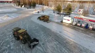 Удаление льда финской фрезой ротоватором SUOKONE MERICRUSHER MC4-180 на базе погрузчика Wille
