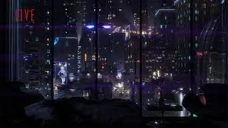 24/7 In A Cyberpunk Apartment | Tokyo Cyberpunk | Rain Sounds For Deep Sleep | Rain On Window Sounds
