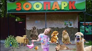 Вика в зоопарке кормит животных - Животные зоопарка