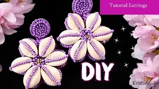 Beaded Earrings Tutorial, Floral Sea Earrings DIY, Beading tutorial jewelry.