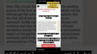 BIG VICTORY ALL VTU STUDENTS PROMOTED🥳VTU LATEST UPDATE#shorts #youtubeshortsindia #be_smarrt_update