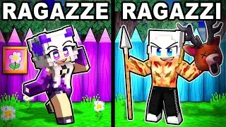 BASE nella FORESTA delle 99 NOTTI dei MASCHI contro FEMMINE in Minecraft!