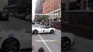 This skateboarder barely makes it over this extremely expensive Ferrari 🛹