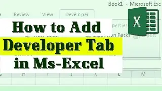 How to enable Developer tab in Ms-Excel | Excel add developer tab | Add developer tab #telllingtuber