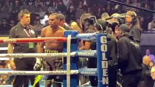 KID AUSTIN WINS BY DISQUALIFICATION OPPONENT CRIES & STORMS OFF RING