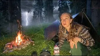 Surviving a Thunderstorm: Solo Camping, Wild Swim & Heavy Rain ASMR