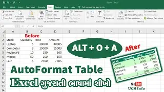 Table AutoFormat in Excel - UCS Info