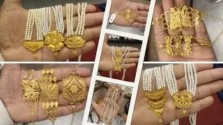 2 Gram Theke 22k Hallmark Gold Mantasha & Gold Pearl Sitahar Lohari Necklace Design 
