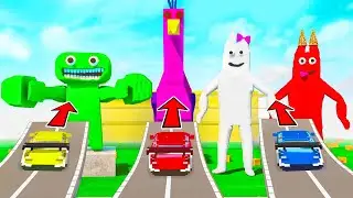 GARTEN OF BANBAN vs 100 COCHES 😱 (Banban, Opila Bird y Jumbo Josh)