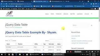 jQuery data table full explanation by shyam sir|show json data in jquery 
