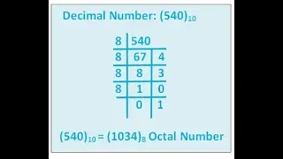 Decimal to Octal Number Conversion