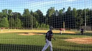 Tyler's towering fly ball to the base of the right filed wall.