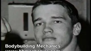 Arnold Schwarzenegger talking about his bodybuilding career and childhood