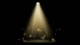 golden spot light on green screen and black screen