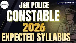 J&K Police Constable Expected Syllabus - 1815 Vacancies 