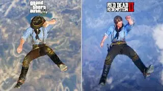 GTA 5 vs RDR2 | Arthur morgan Falling from the Sky!
