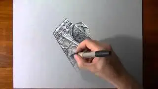 Реалистичный рисунок. Смятый доллар