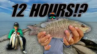 Fishing the Beach, Texas City Dike AND Surfside Jetty!! 12 Hours of Fishing