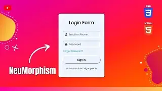 NeuMorphism Login form tutorial | Creative HTML and CSS |