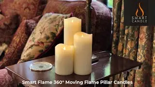 Smart Flame 360° Moving Flame LED Wax Pillar Candles