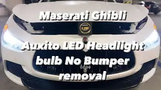 Maserati Ghibli Auxito LED Headlight bulb install No bumper removal needed.