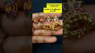 combo set offerprice microplat Ad ruby emerald earing collection  wholesale price