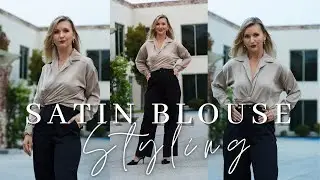 3 DIFFERENT WAYS HOW TO STYLE FRONT TIE SATIN BLOUSE 