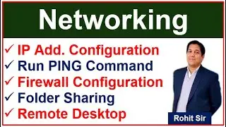 Remote Desktop | Firewall Configuration | Folder Sharing | IP add. Configuration | Run PING Command