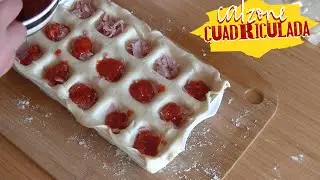 Como hacer calzones minis en 5 minutos y con 4 ingredientes super fácil a los niños les encanta 😋🍕🍕