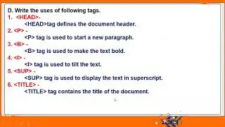 BACK EXERCISE OF HTML CHAPTER