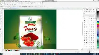 Tomatoes sachet brand mockup on coreldraw x8