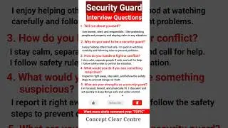 Security Guard Job Interview Questions and Answers to ace your dream job