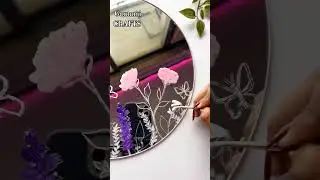 Painting on a Mirror 🦋💐🌻🌿🤍#shorts #ashortaday #painting #art #trending