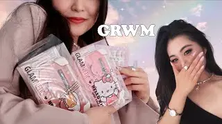 GRWM for a UX client meeting | how i apply Glamnetic lashes & nails (first time)