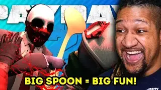 Reaction to TheRussianBadger - CLOWNS ROBBING BANKS WITH SPOONS | Payday 2