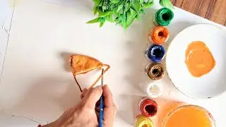 😲 Is It Real or Painted? Half Samosa Illusion Art!|#art #artbox #samosa #foodart #trending 