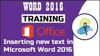 Inserting new text in Microsoft Word 2016