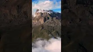 Snowy Mountains in Mist  #travel #aerial #mountains