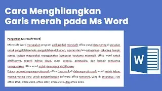 Cara Menghilangkan Garis merah pada Ms  Word