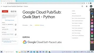 Google Cloud Pub/Sub: Qwik Start - Python 