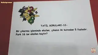 4. ve 5.sınıf tatil soruları -12-  @okulcu   #4sınıf #matematik